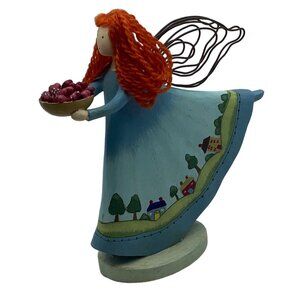 Russ Country Gathering Redhead Fairycore Angel Wings Hand Paint Ceramic Figurine